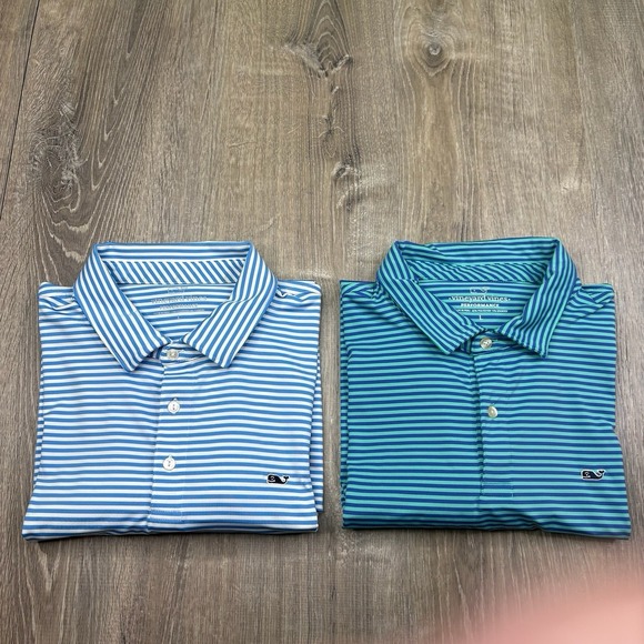 Vineyard Vines Other - Vineyard Vines Performance Polo Golf Shirt Striped Short Sleeve Men Large Bundle
